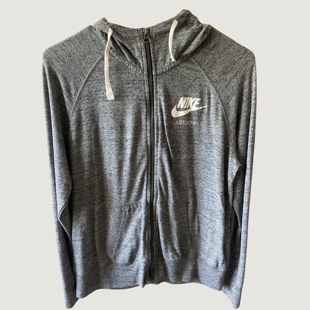 Nike Women's Gym Vintage Full-Zip Hoodie Heather gray Large